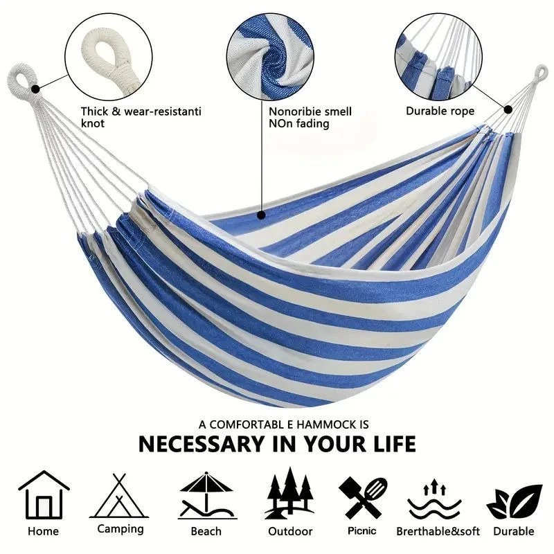 Bed Outdoor Camping - Hamak płócienny bez drewnianych pałąków, hamak