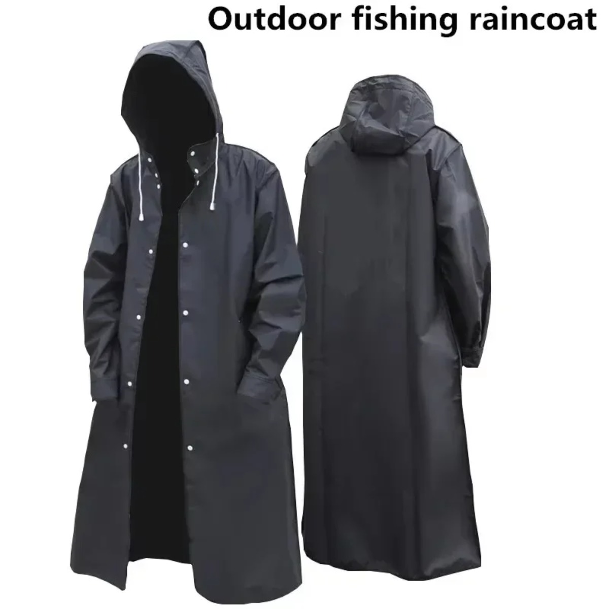 Camping Rain Poncho - Modny, wodoodporny płaszcz przeciwdeszczowy z kapturem,