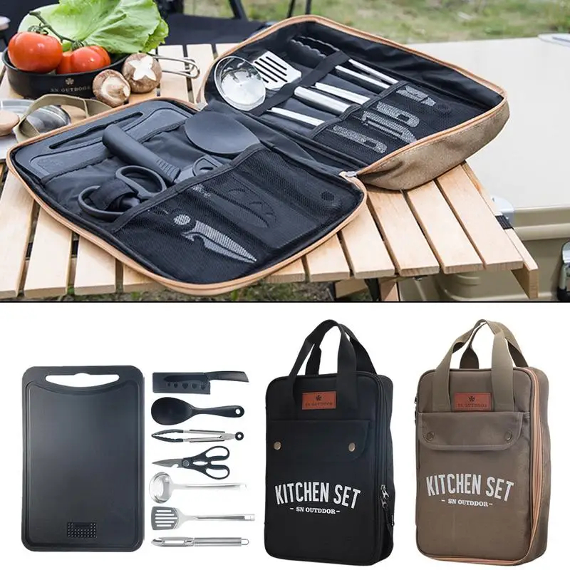 Outdoor Camping Dining Set - 8-częściowy zestaw naczyń kuchennych na kemping,