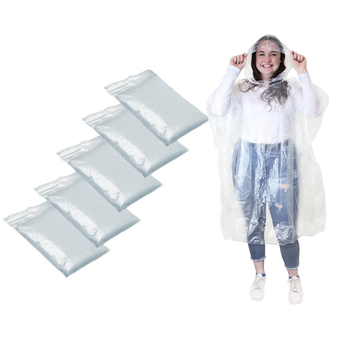 Camping Rain Poncho - 12 szt. Jednorazowy wodoodporny płaszcz przeciwdeszczowy