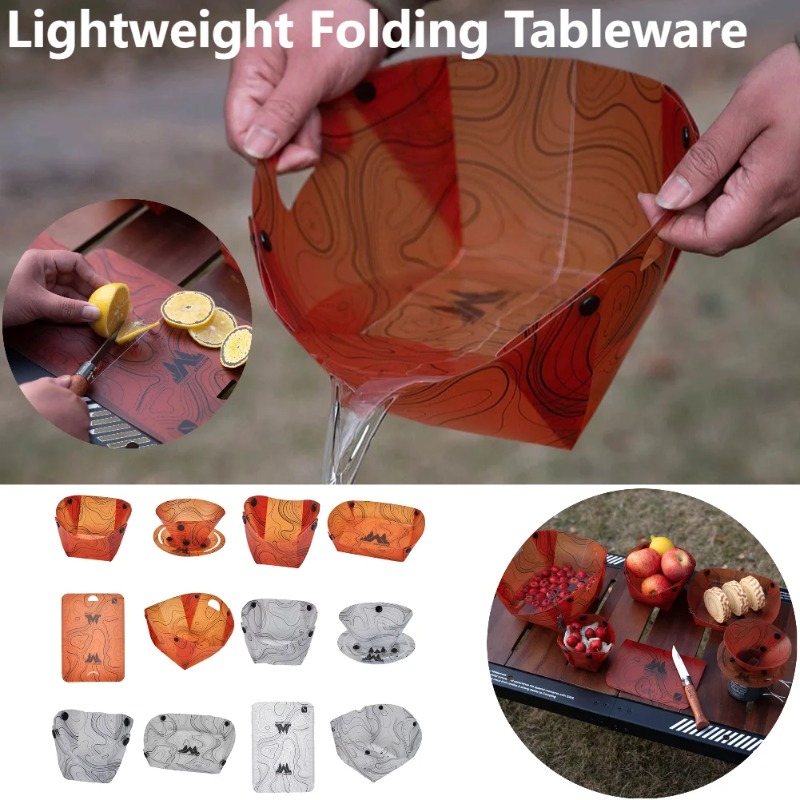 Outdoor Camping Dining Set - Składana zastawa stołowa na kemping Przenośna