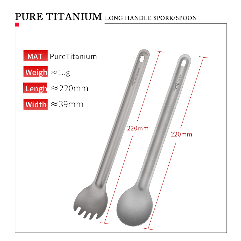 TiTo Titanium Spork Spoon Long – Outdoor Camping Dining Set recenzja i cena