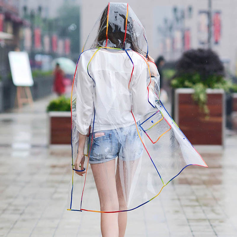 Kolorowy tęczowy brzeg przezro – Camping Rain Poncho recenzja i cena