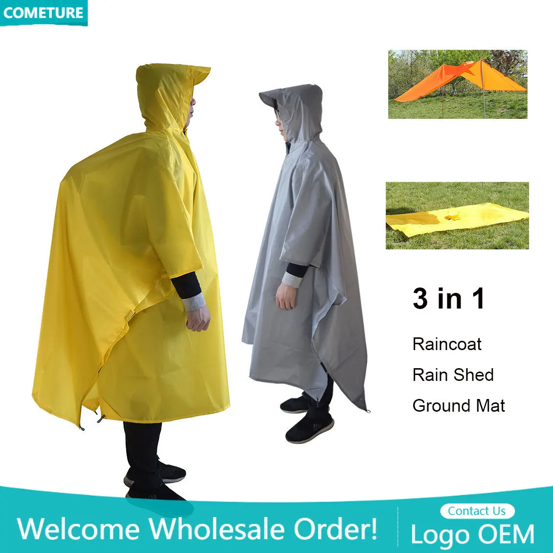 Płaszcz przeciwdeszczowy 3 w 1 – Camping Rain Poncho recenzja i cena