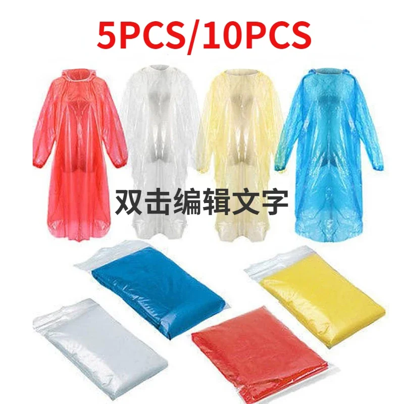 5/10PC Jednorazowy płaszcz prz – Camping Rain Poncho recenzja i cena