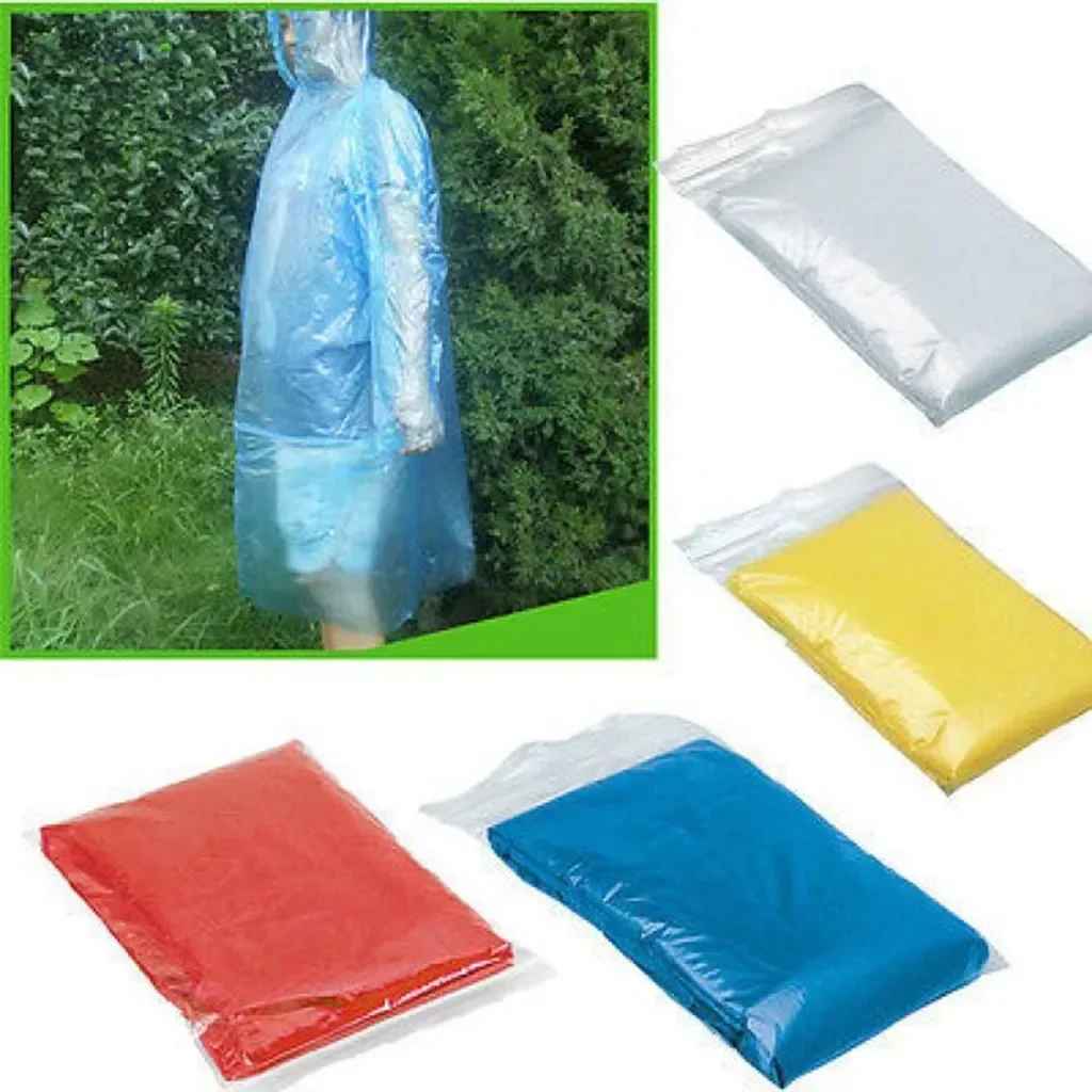 5/10PC Jednorazowy płaszcz prz – Camping Rain Poncho recenzja i cena